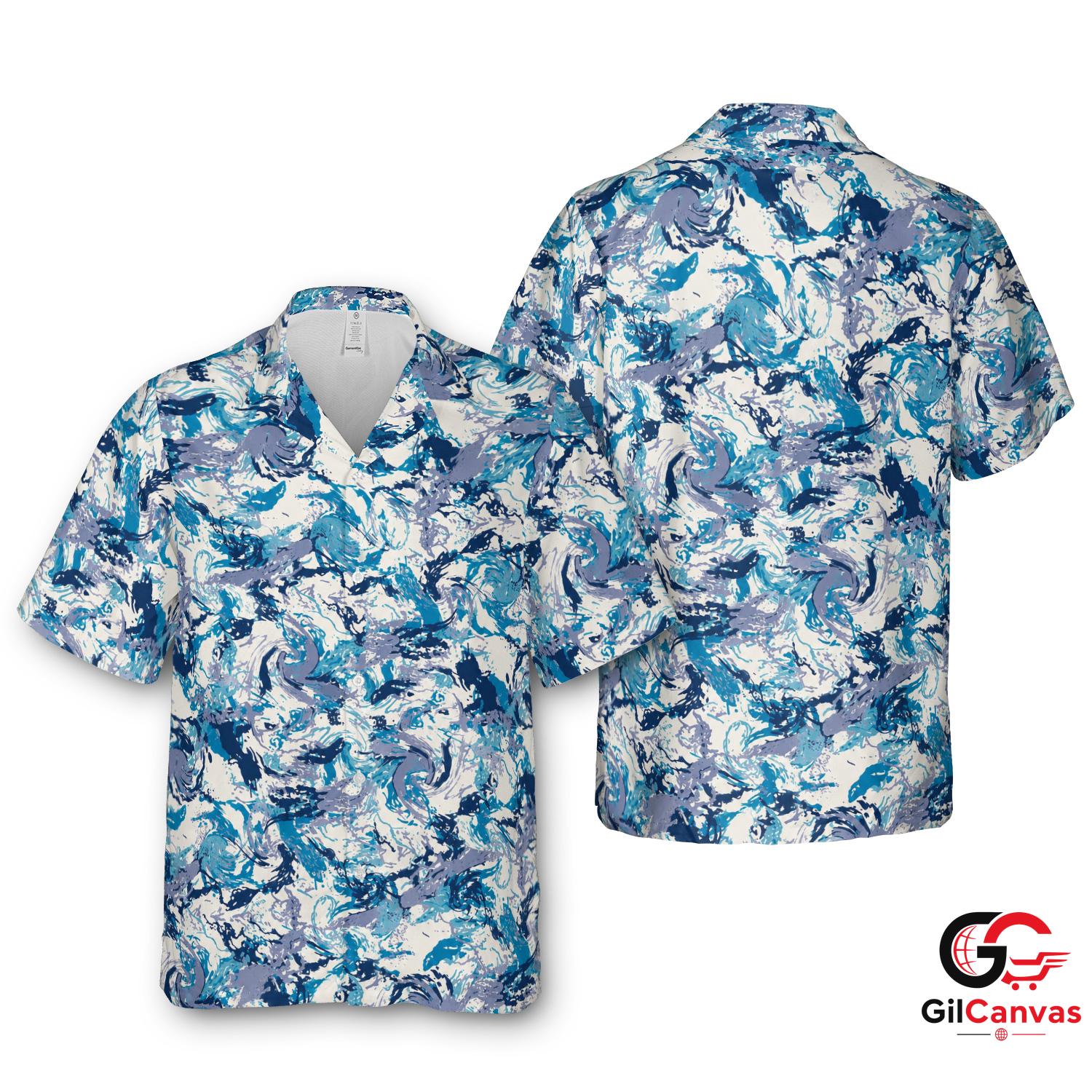 Colorful Abstract Hawaiian Tee Perfect For Unisex Summer Vacation Beach Wear