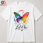 Colorful Butterfly T-Shirt Spring Art Nature Lover Unisex Graphic Tee Gift