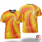 Colorful Spiral Art 3D T-Shirt, Trendy Unisex Summer Graphic Tee For Festivals