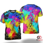 Colorful Splash Art 3D T-Shirt, Vibrant Unisex Graphic Tee For Summer Events