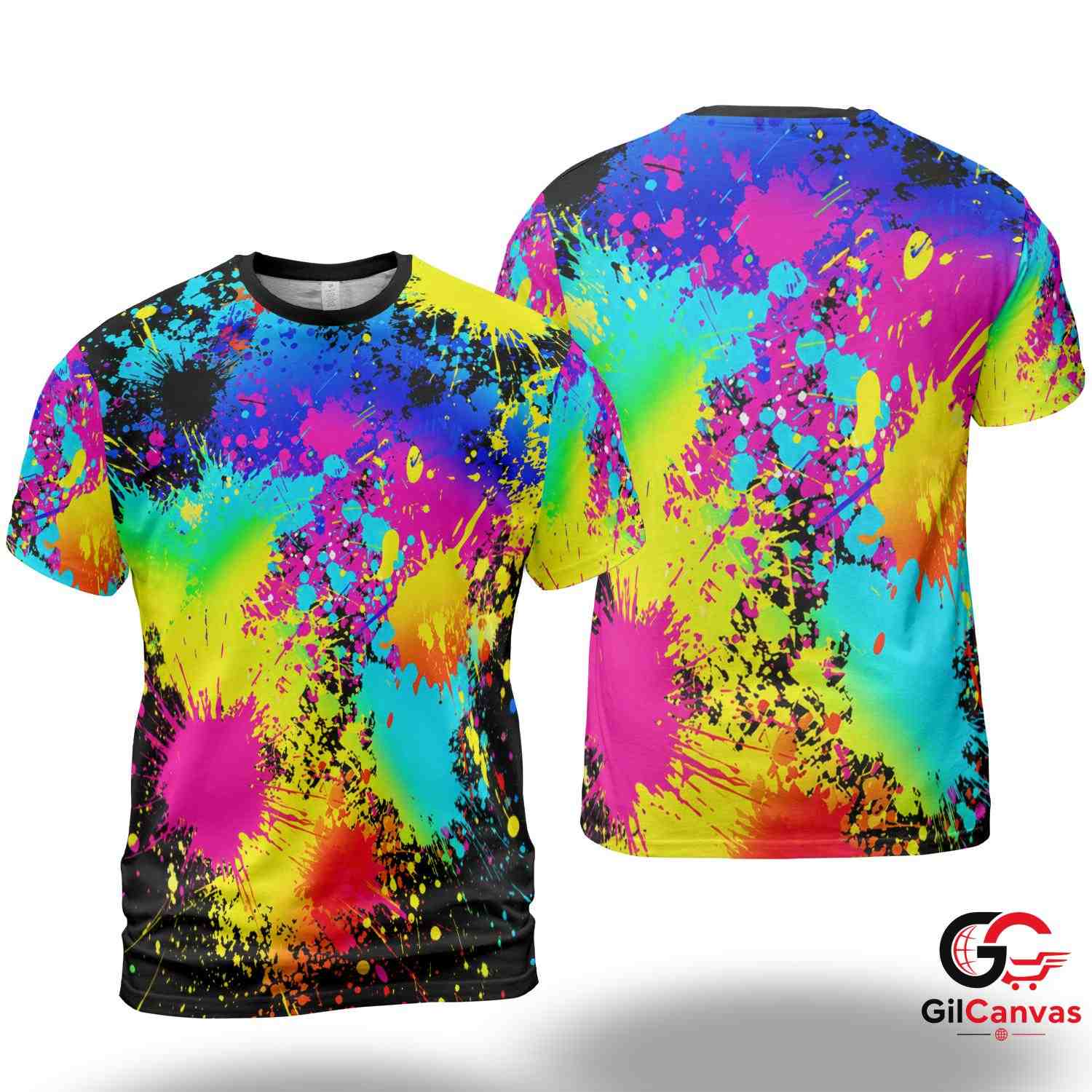 Colorful Splash Art 3D T-Shirt, Vibrant Unisex Graphic Tee For Summer Events