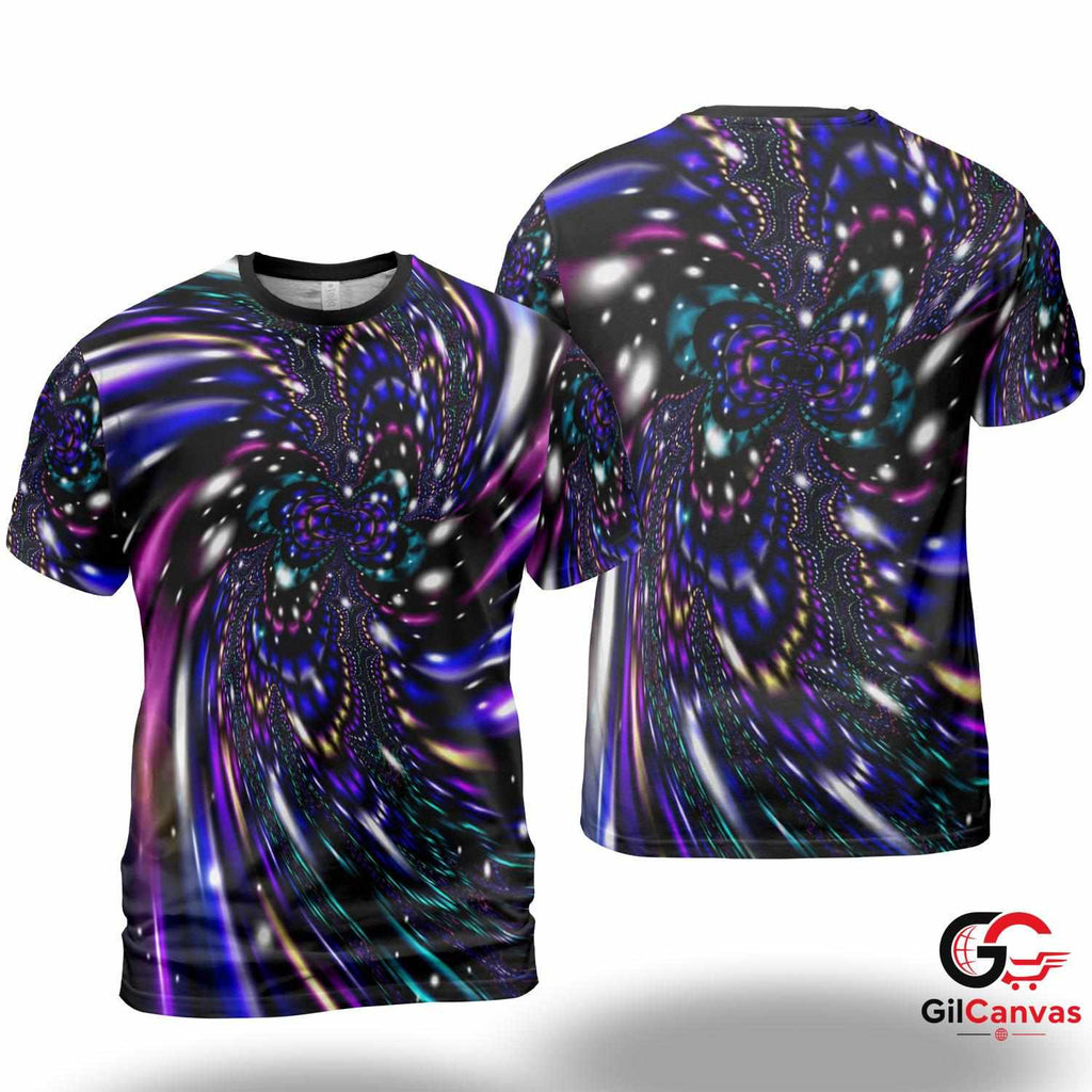 Colorful Swirl 3D T-Shirt, Fashionable Unisex Graphic Tee Gift For Festivals