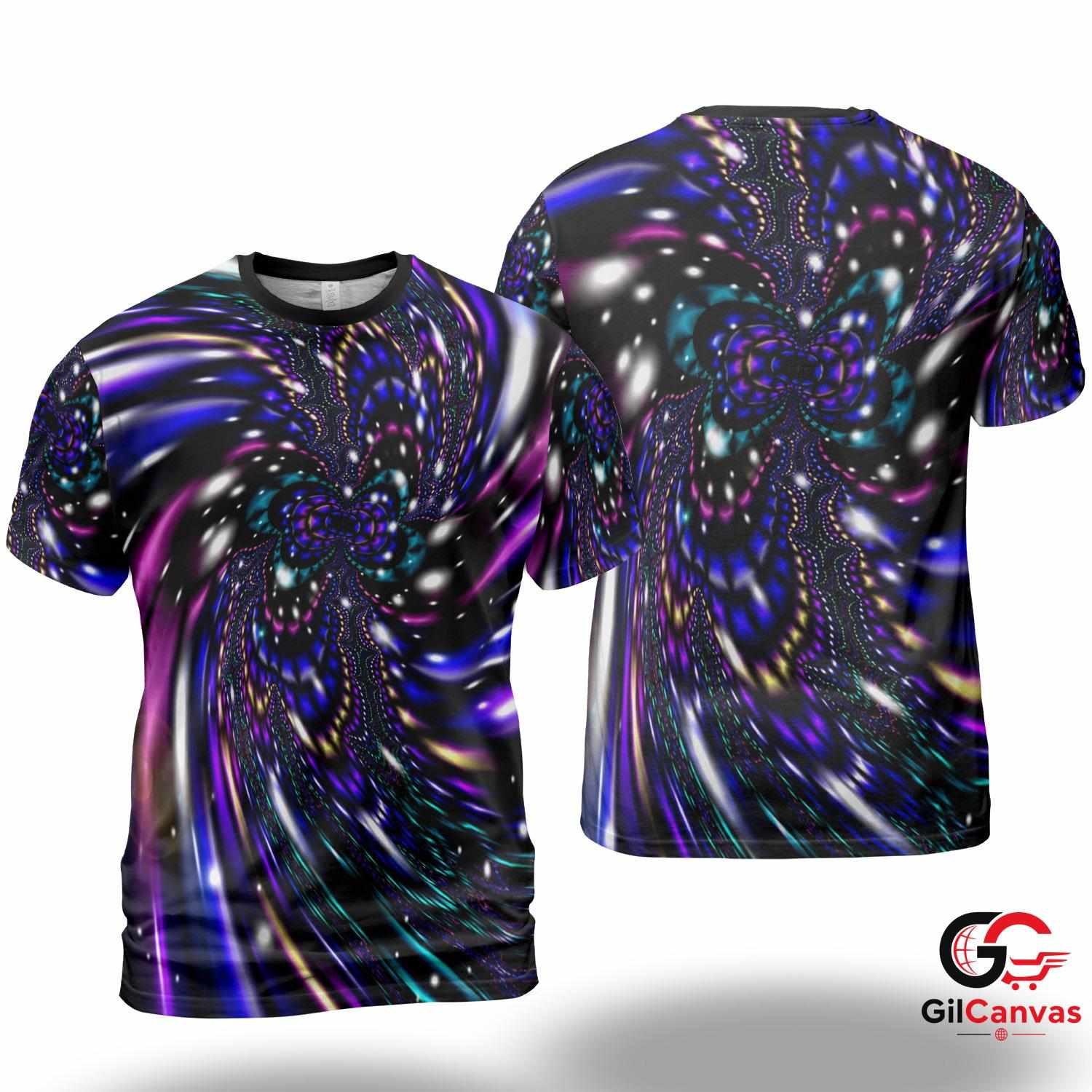 Colorful Swirl 3D T-Shirt, Fashionable Unisex Graphic Tee Gift For Festivals