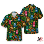 Colorful Tiki Hawaiian Shirt Perfect For Summer Parties Unisex Fun Apparel