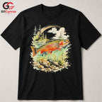Colorful Trout Fishing T-Shirt Unisex Outdoor Enthusiast Nature Lover Graphic Tee