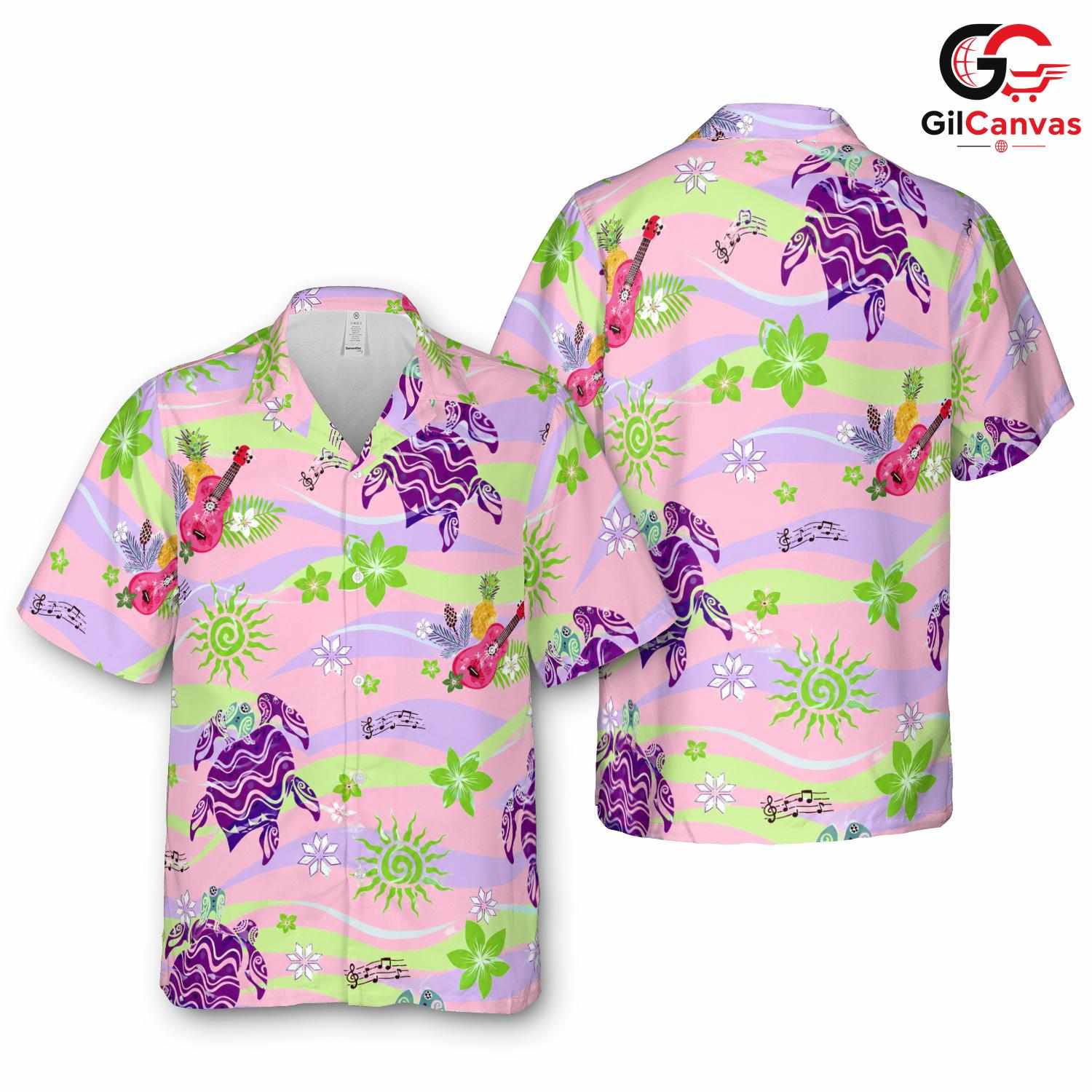 Colorful Turtle Floral Shirt Men, The Perfect Summer Vibe For Beach Parties