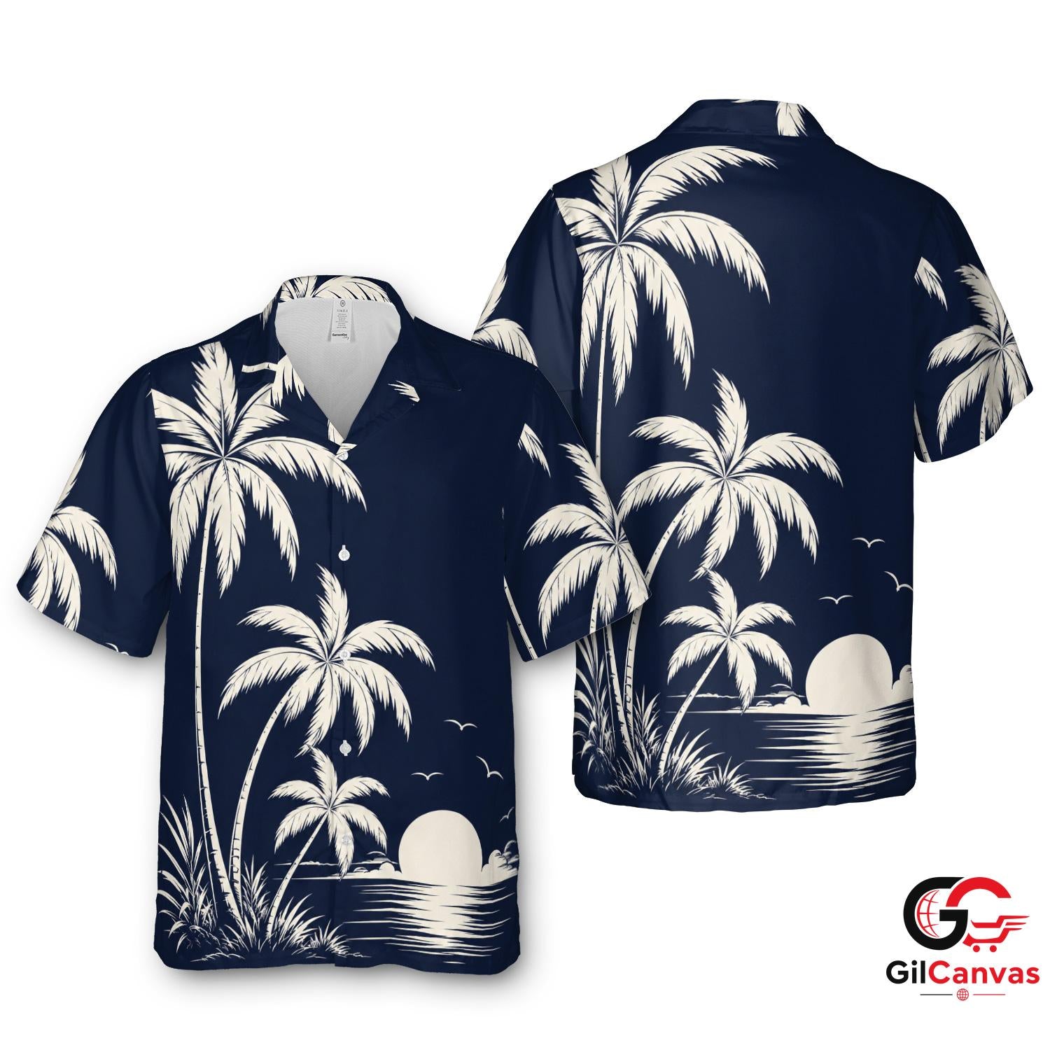 Comfy Palm Tree Hawaiian Shirt For Summer Vacation Unisex Beachwear Vibe