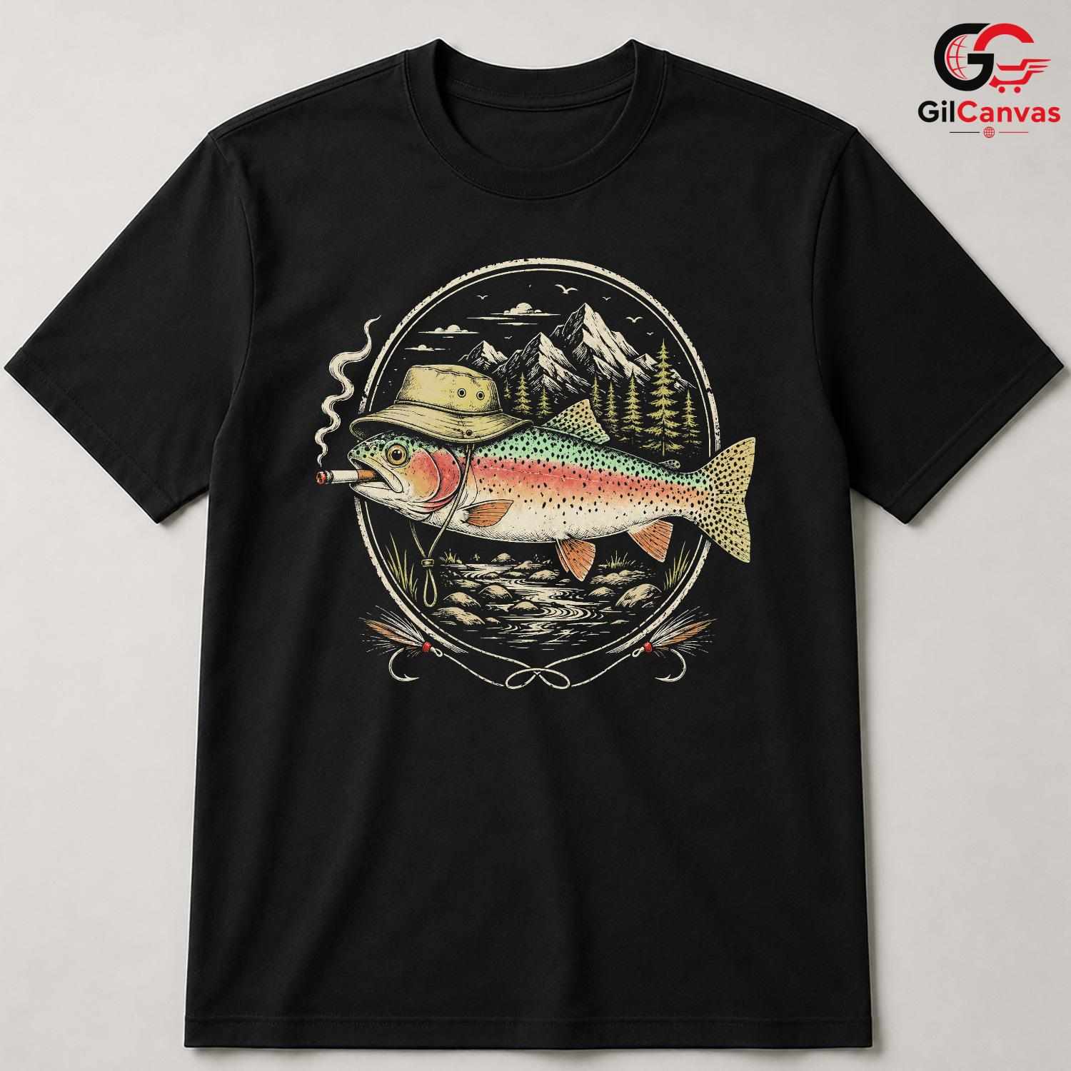 Cool Trout Fishing T-Shirt For Outdoor Enthusiast Angler Unisex Apparel Tee
