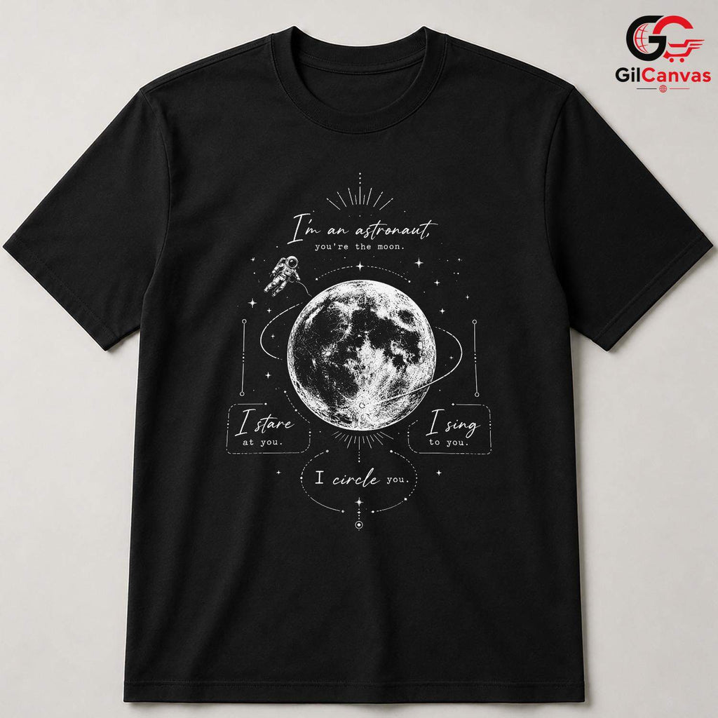 Cosmic Astronaut Love T-Shirt Celestial Space Valentine Unisex Graphic Apparel