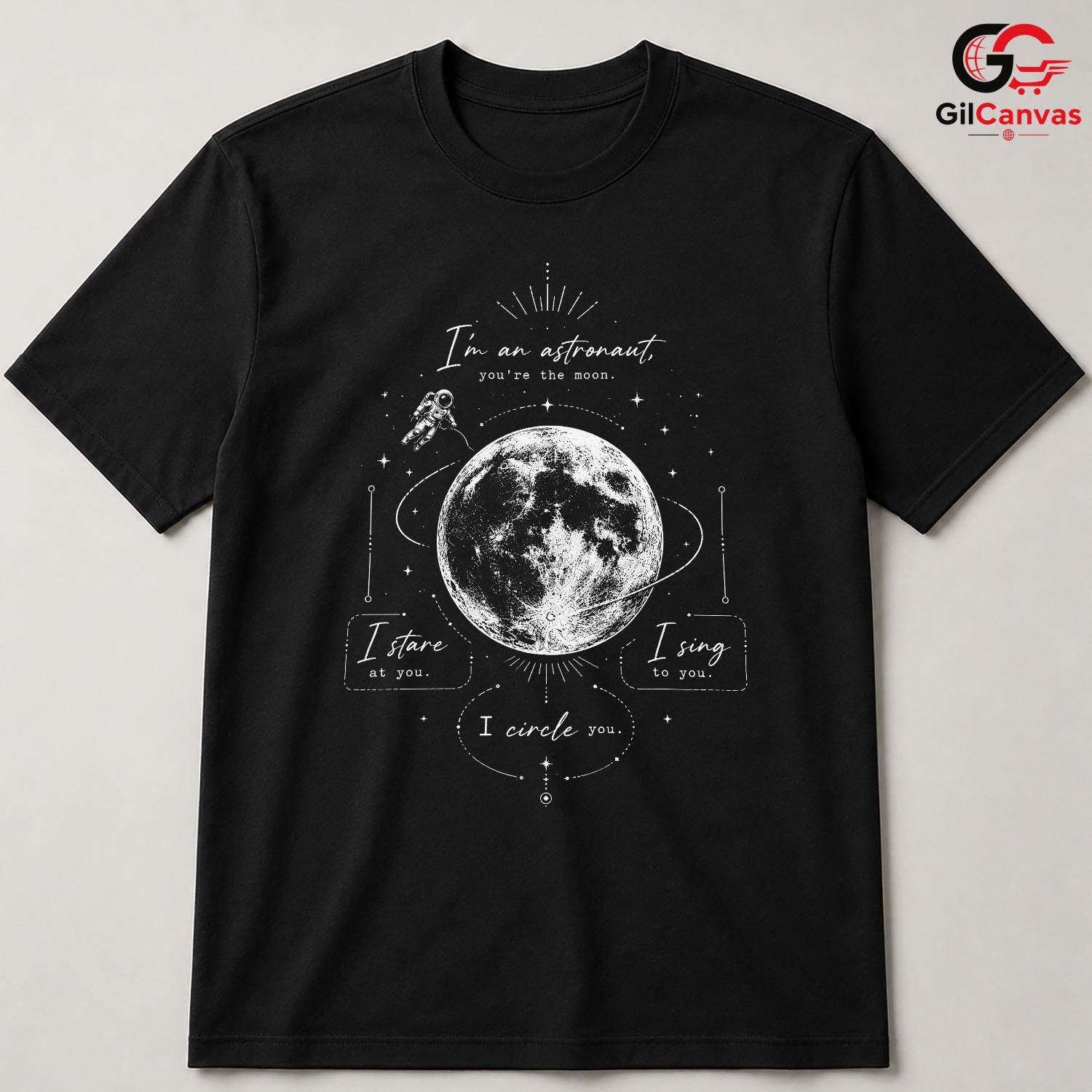 Cosmic Astronaut Love T-Shirt Celestial Space Valentine Unisex Graphic Apparel