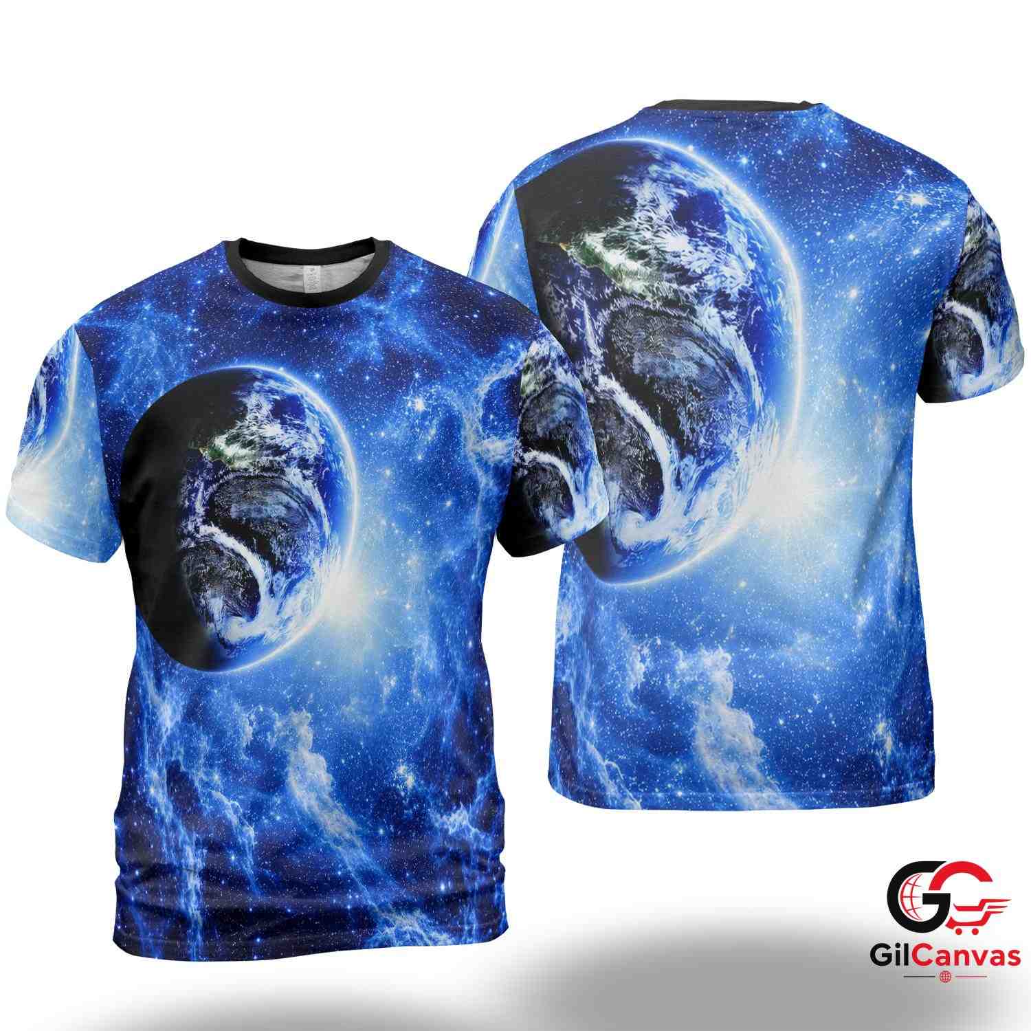 Cosmic Earth Space 3D T-Shirt, Beautiful Unisex Galaxy Graphic Tee For Astronomy