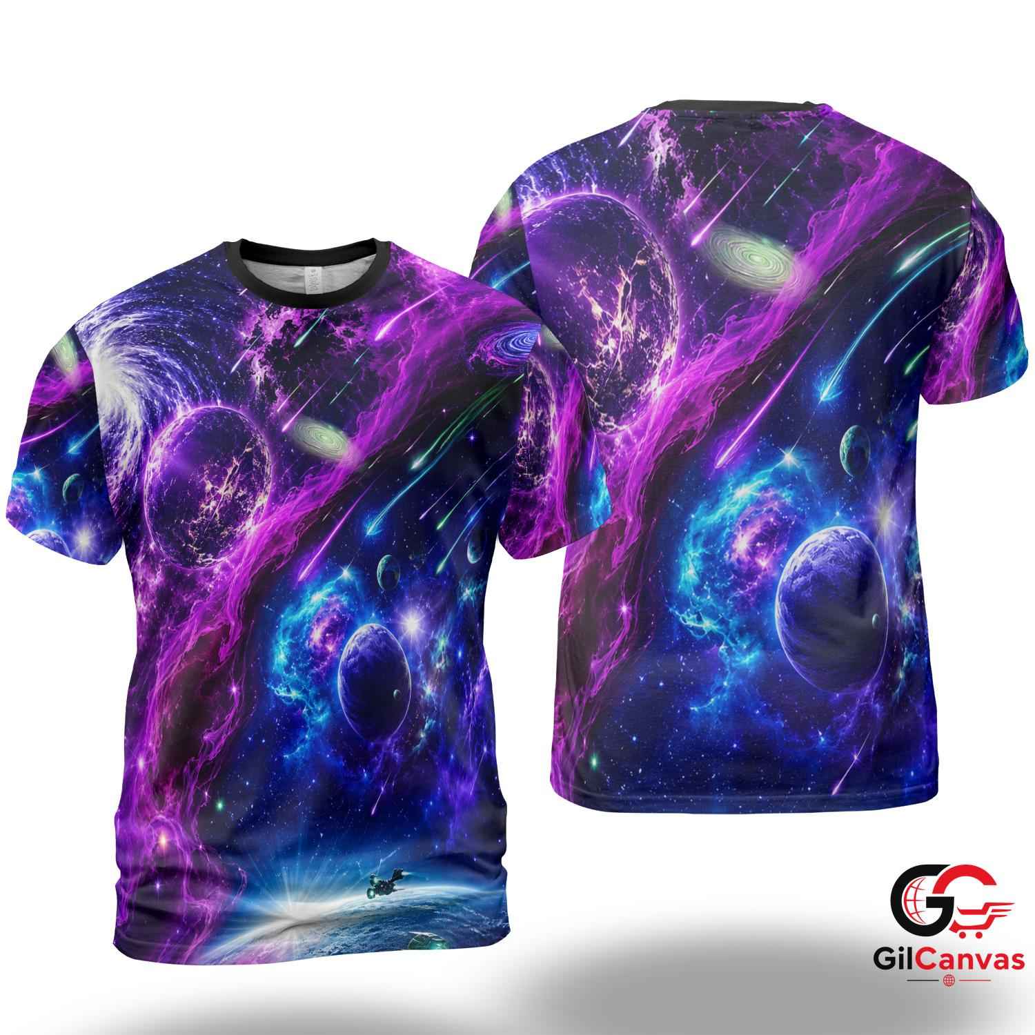 Cosmic Galaxy 3D T-Shirt, Unique Space Unisex Tee Gift For Astronomy Lovers Art