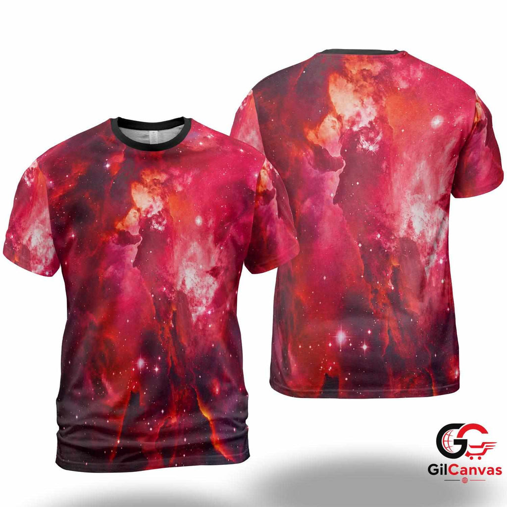 Cosmic Nebula Space 3D T-Shirt, Unique Unisex Sci-Fi Graphic Tee Holiday Party
