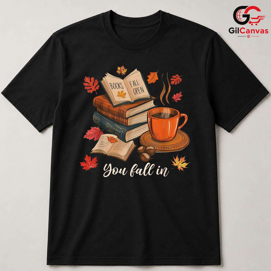 Cozy Fall Reading T-Shirt Unisex Autumn Book Lover Enthusiast Perfect Gift