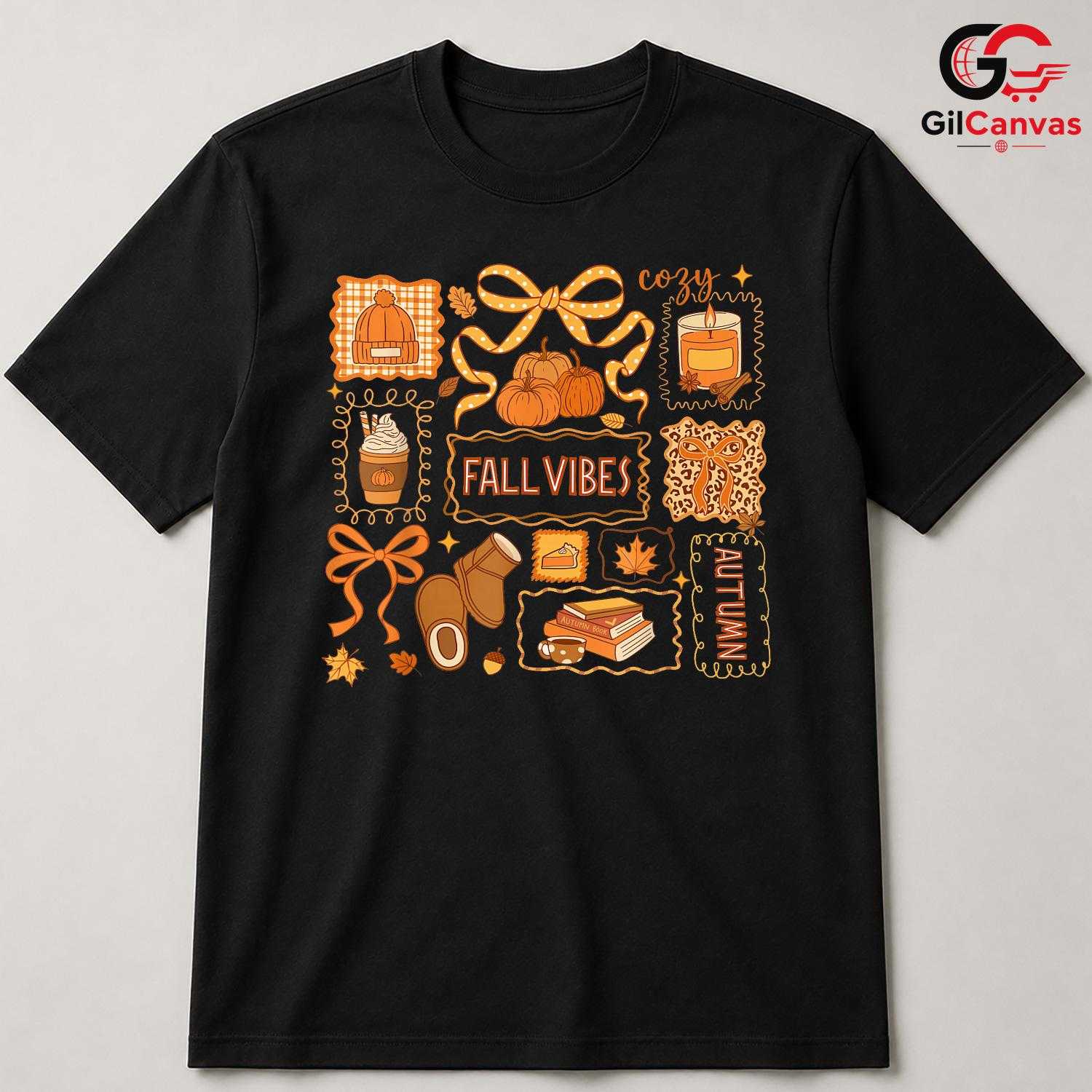 Cozy Fall Vibes Autumn Shirt Unisex Celebration Gift Idea For All Ages Friends