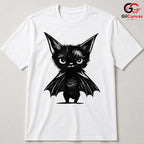 Cute Bat Cat Halloween T-Shirt Unisex Fun Spooky Pet Lover Gift Idea For Kids
