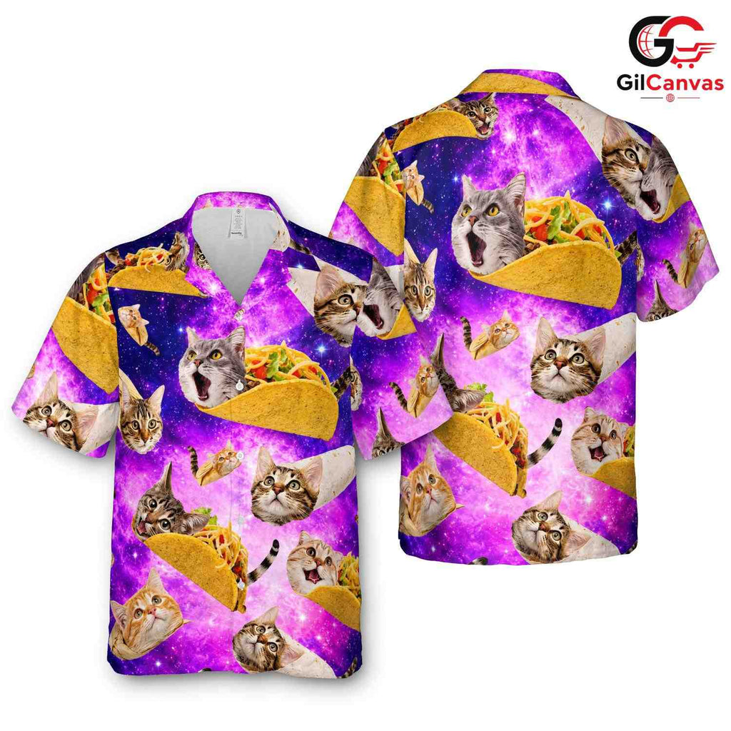 Cute Cat Taco Hawaiian Shirt, Fun Unisex Print for Summer Beach Parties