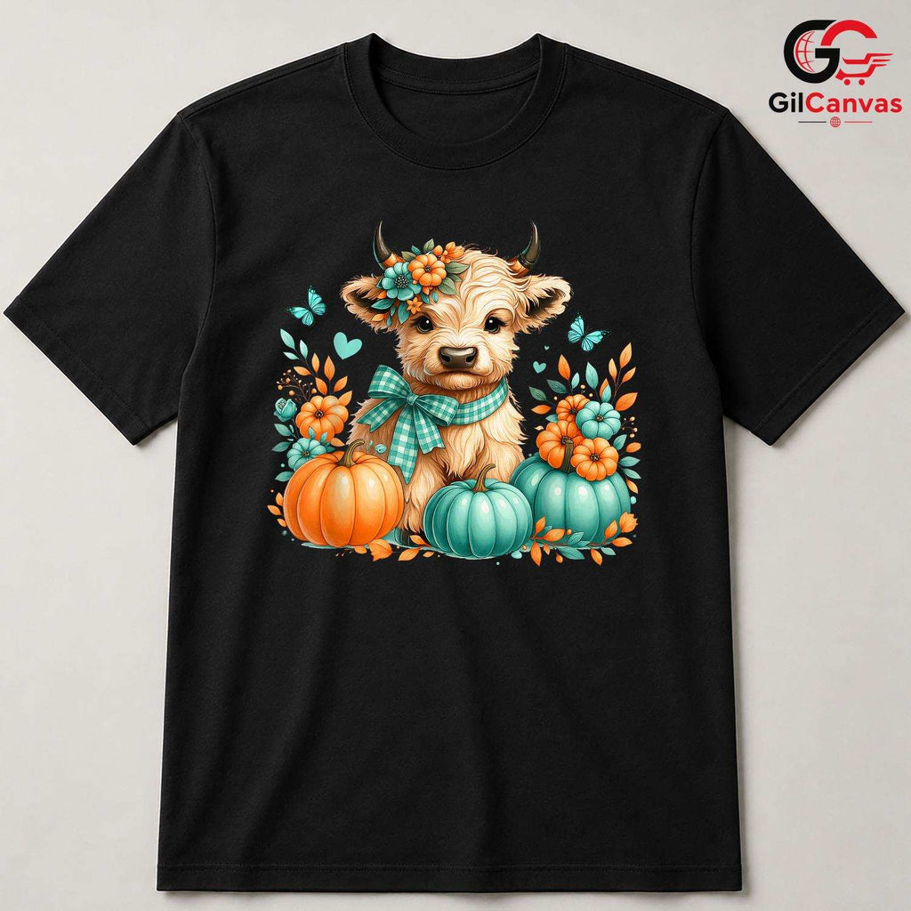 Cute Cow Fall Festival T-Shirt Unisex Autumn Harvest Party Gift Kids Adults