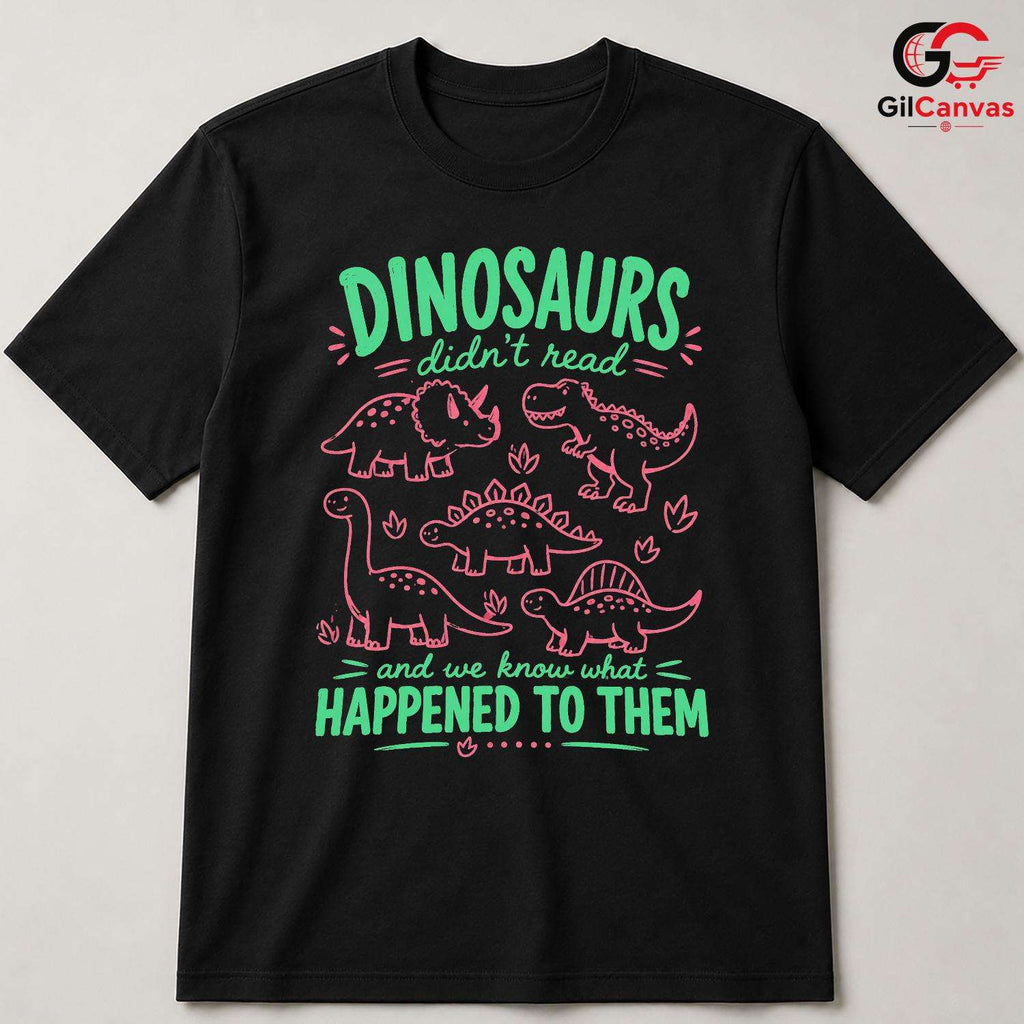 Cute Dinosaur Art Kids T-Shirt Fun Birthday Party Unisex Graphic Apparel