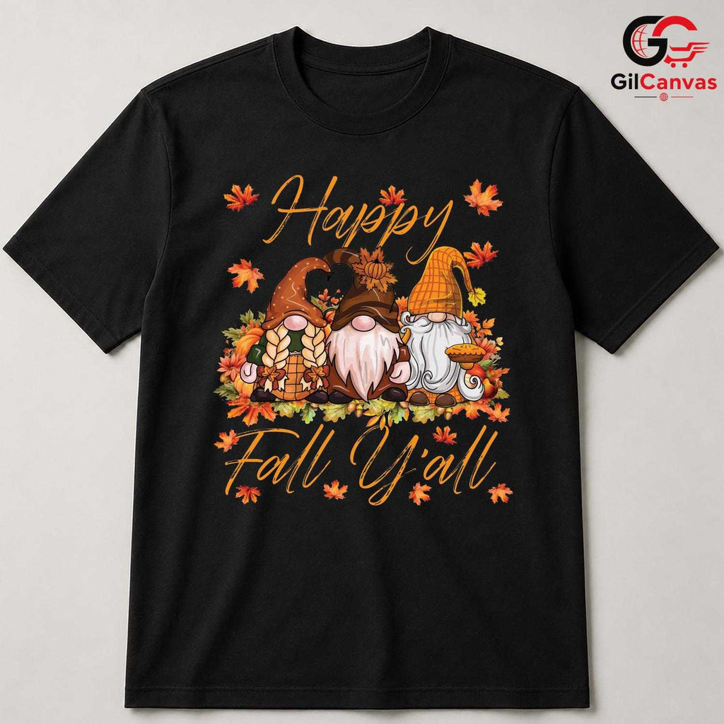 Cute Fall Gnome T-Shirt Unisex Thanksgiving Autumn Celebration Gift Adults