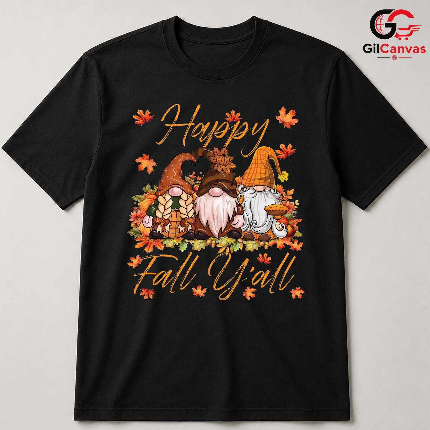 Cute Fall Gnome T-Shirt Unisex Thanksgiving Autumn Celebration Gift Adults