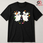 Cute Ghost Couple Halloween T-Shirt Unisex Spooky Trick Or Treat Family Gift