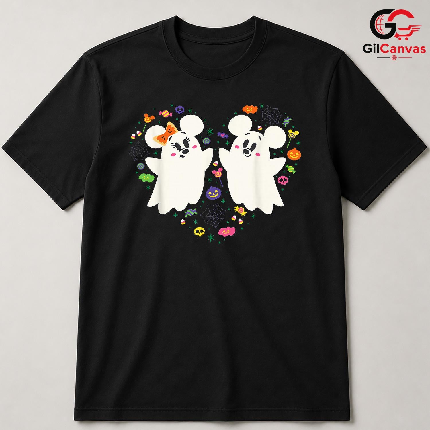 Cute Ghost Couple Halloween T-Shirt Unisex Spooky Trick Or Treat Family Gift