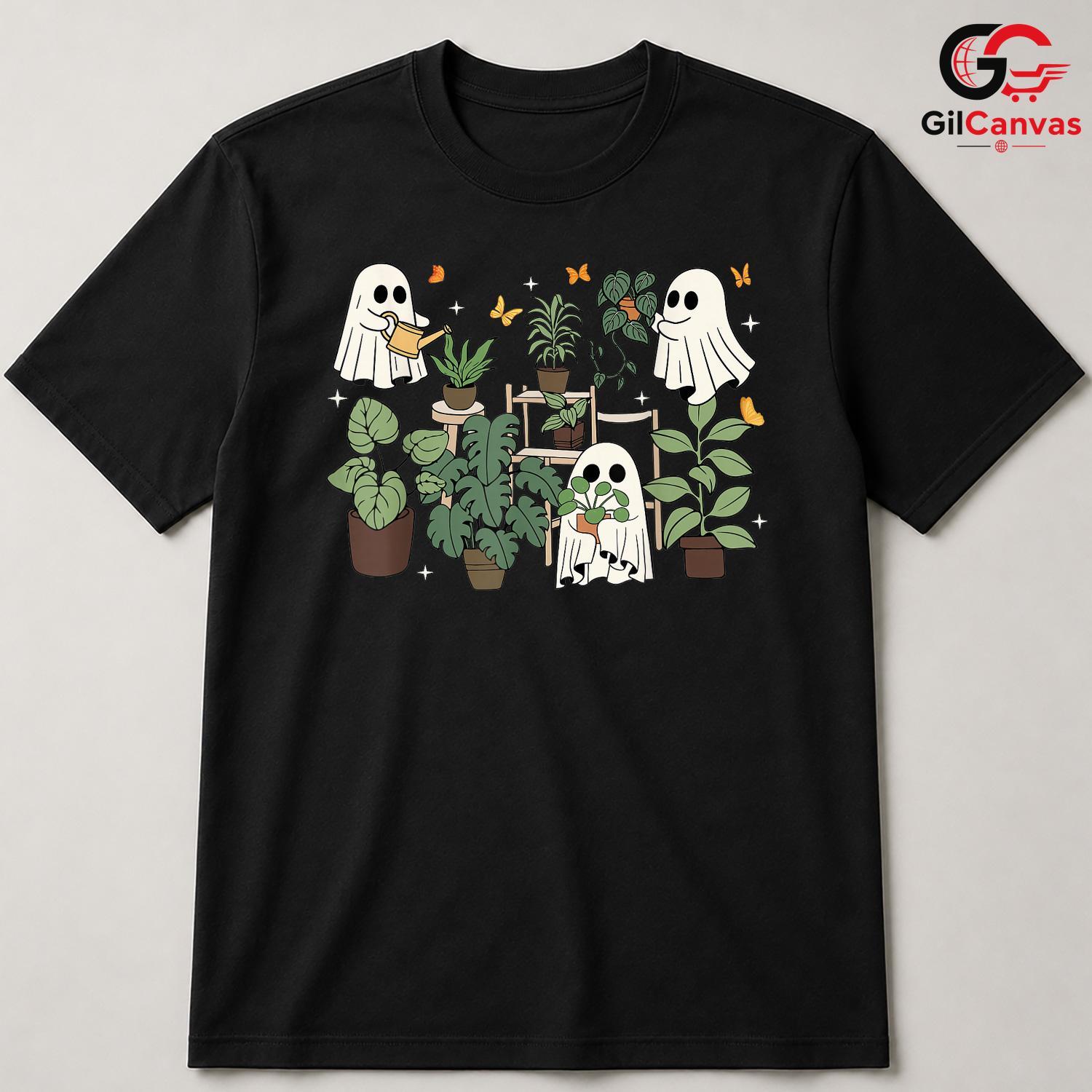 Cute Ghost Plant Lover Tee Shirt Unisex Spooky Botanical Gardening Gift Idea