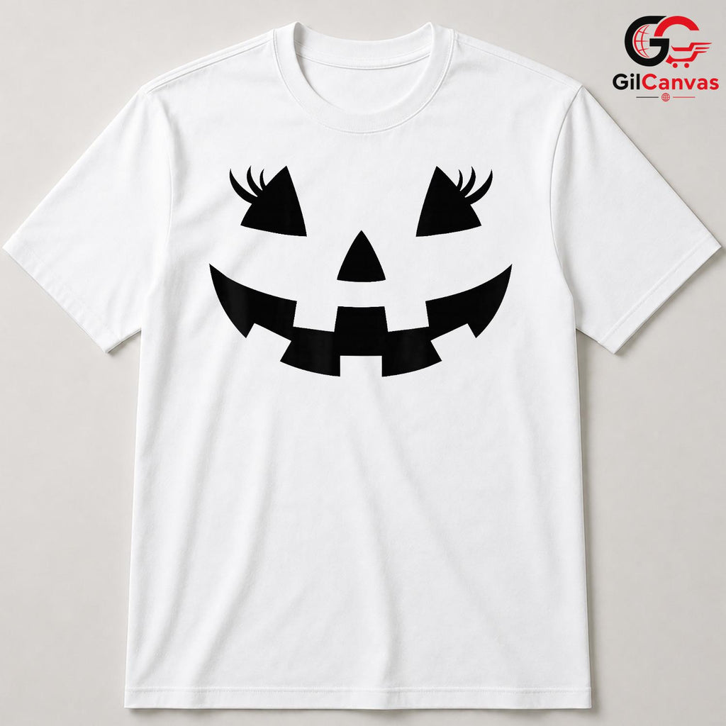 Cute Pumpkin Face Halloween T-Shirt Unisex Spooky Fall Celebration Gift Kids