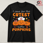 Cute Pumpkin Nurse T-Shirt Unisex Fun Fall Halloween Medical Gift For Kids