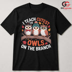 Cute Teacher Owl Fall T-Shirt Unisex Fun Autumn School Event Perfect Gift