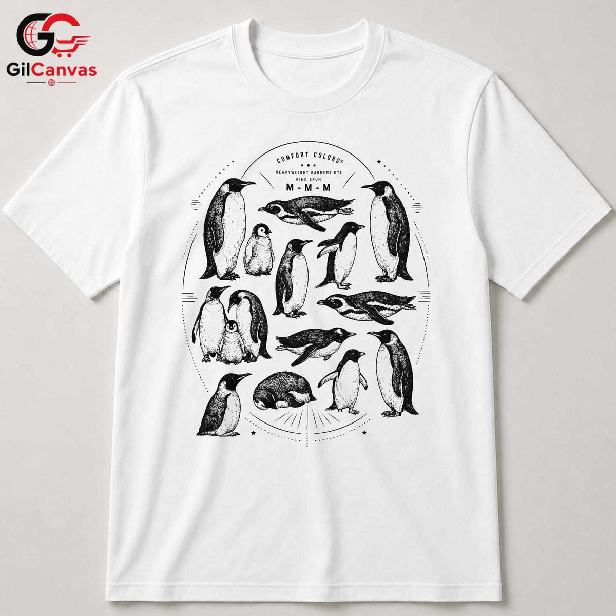 Cute Winter Penguin T-Shirt Men Women Animal Lover Cozy Ice Graphic Apparel Shirt
