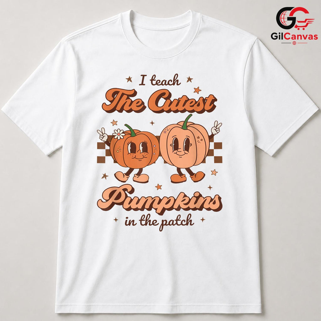 Cutest Pumpkins Patch T-Shirt Unisex Retro Groovy Autumn Teacher Fall Gift