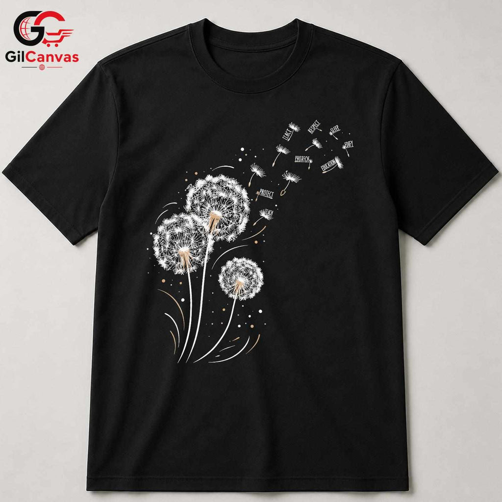Dandelion Graphic T-Shirt Motivational Custom Design Inspirational Women Gift