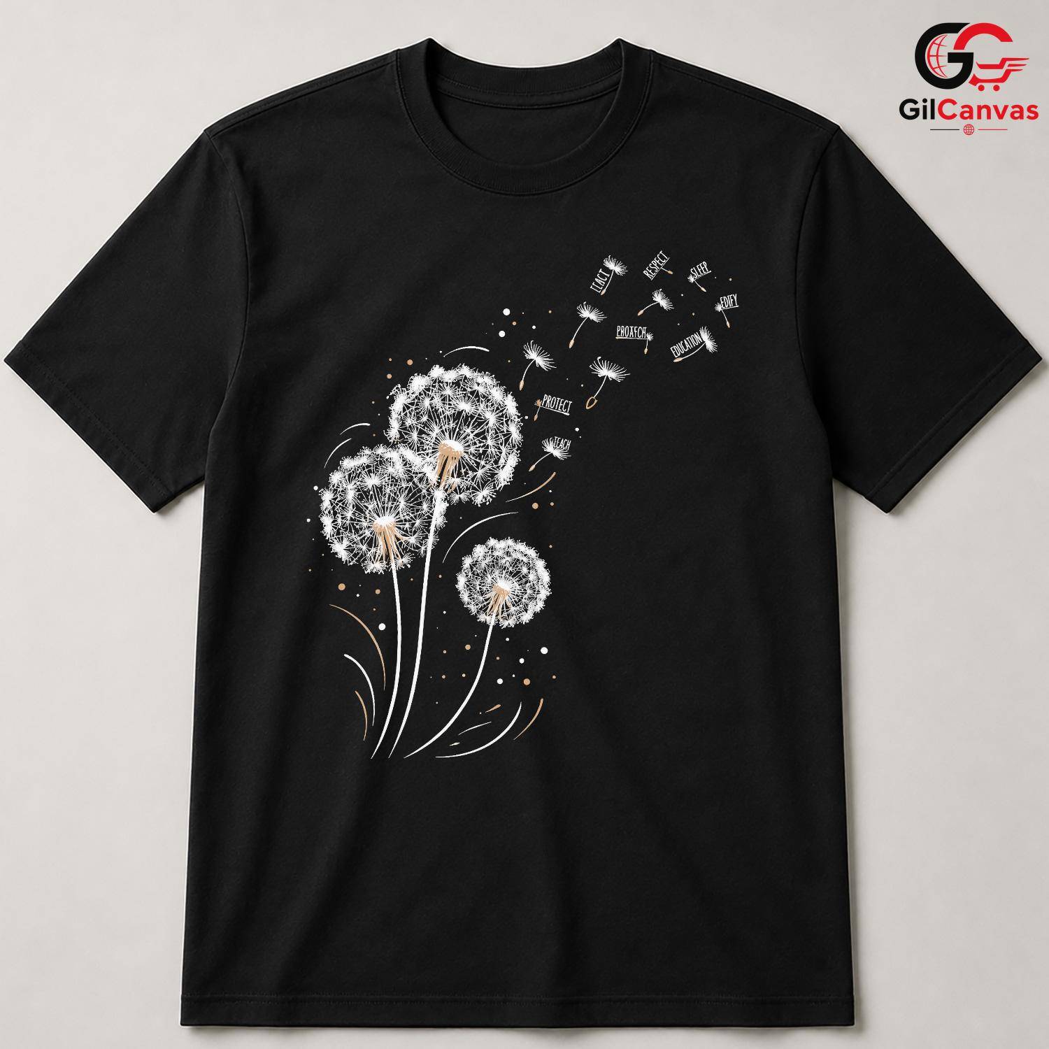 Dandelion Graphic T-Shirt Motivational Custom Design Inspirational Women Gift