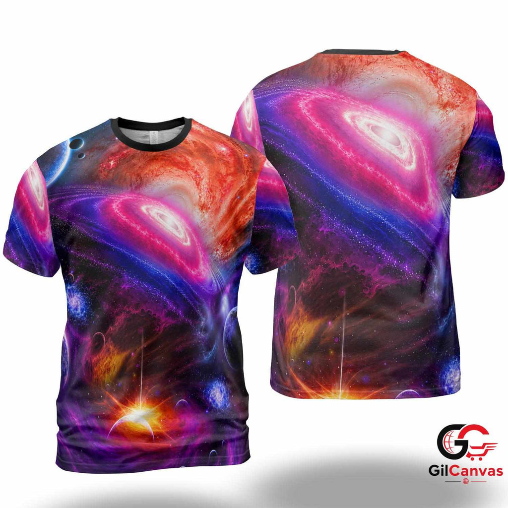 Deep Space Galaxy 3D T-Shirt, Cool Unisex Astronomy Tee Gift For Enthusiasts