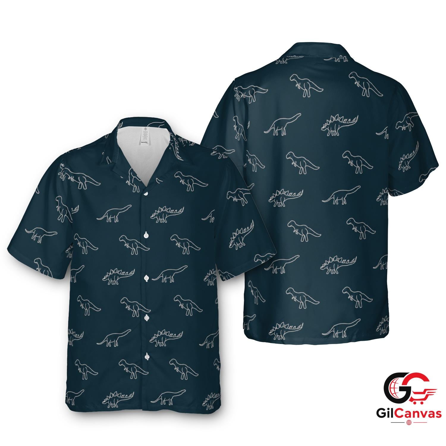 Dinosaur Print Hawaiian Shirt For Summer Fun Unisex Comfortable Beachwear