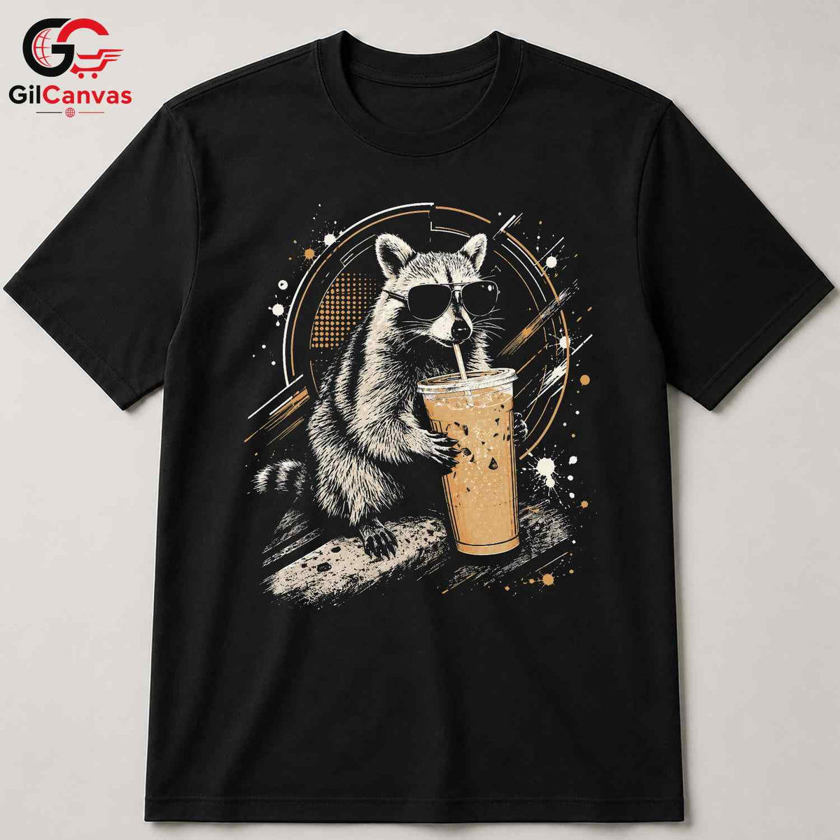 Drink Raccoon Summer T-Shirt Men Women Animal Lover Cool Graphic Vacation Shirt