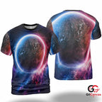 Earth Cosmic Space 3D T-Shirt, Beautiful Unisex Galaxy Graphic Tee For Astronomy