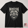 Edgy Skull With Leaves T-Shirt Spooky Halloween Unisex Graphic Apparel Tee