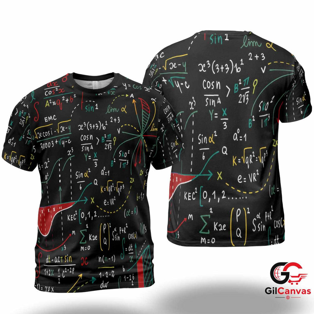 Educational Math 3D T-Shirt, Fun Unisex Back To School Graphic Tee For Students