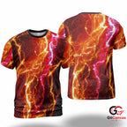 Electric Pattern 3D T-Shirt, Unisex Lightning Graphic Tee Gift For Festivals
