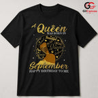 Empowered Black Queen Fall Tee Unisex September Afro Girl Birthday Gift Idea