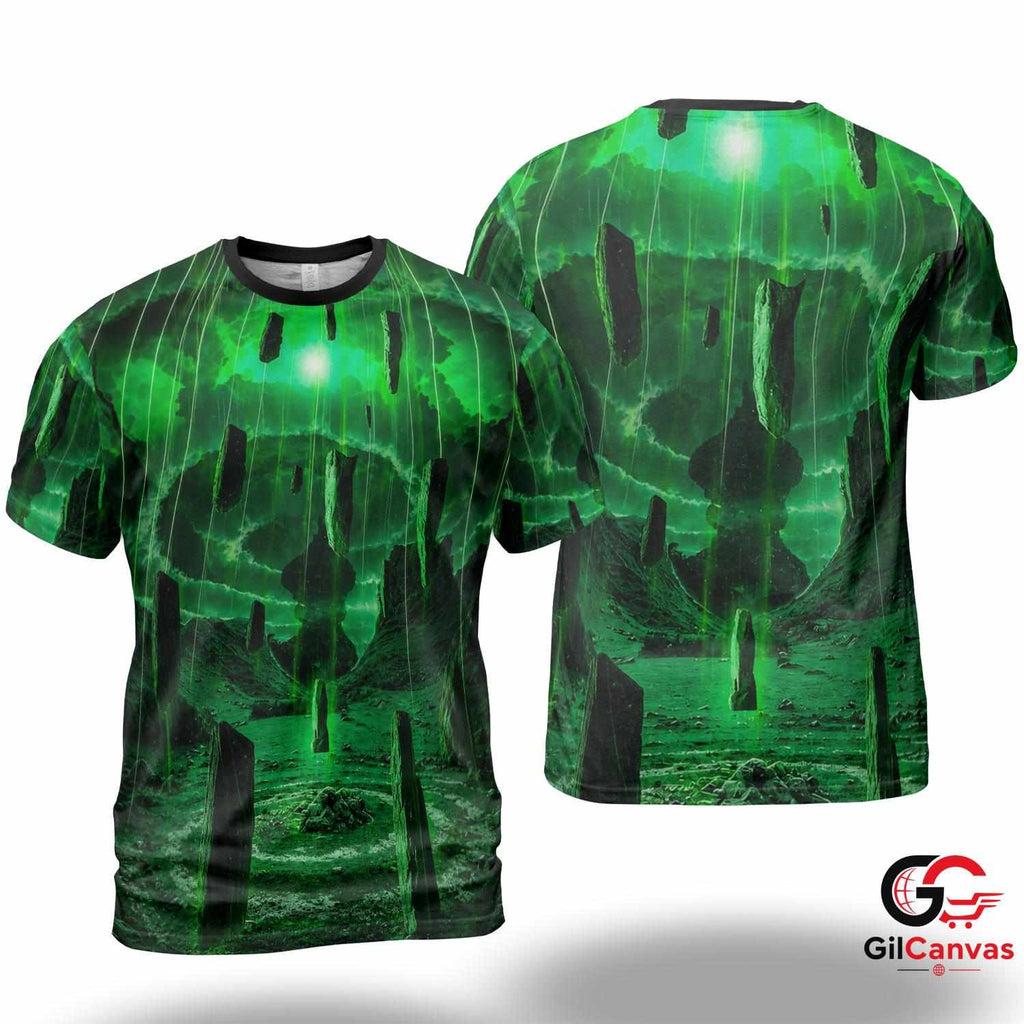 Ethereal Landscape 3D T-Shirt, Unisex Gaming Graphic Tee Gift For Halloween