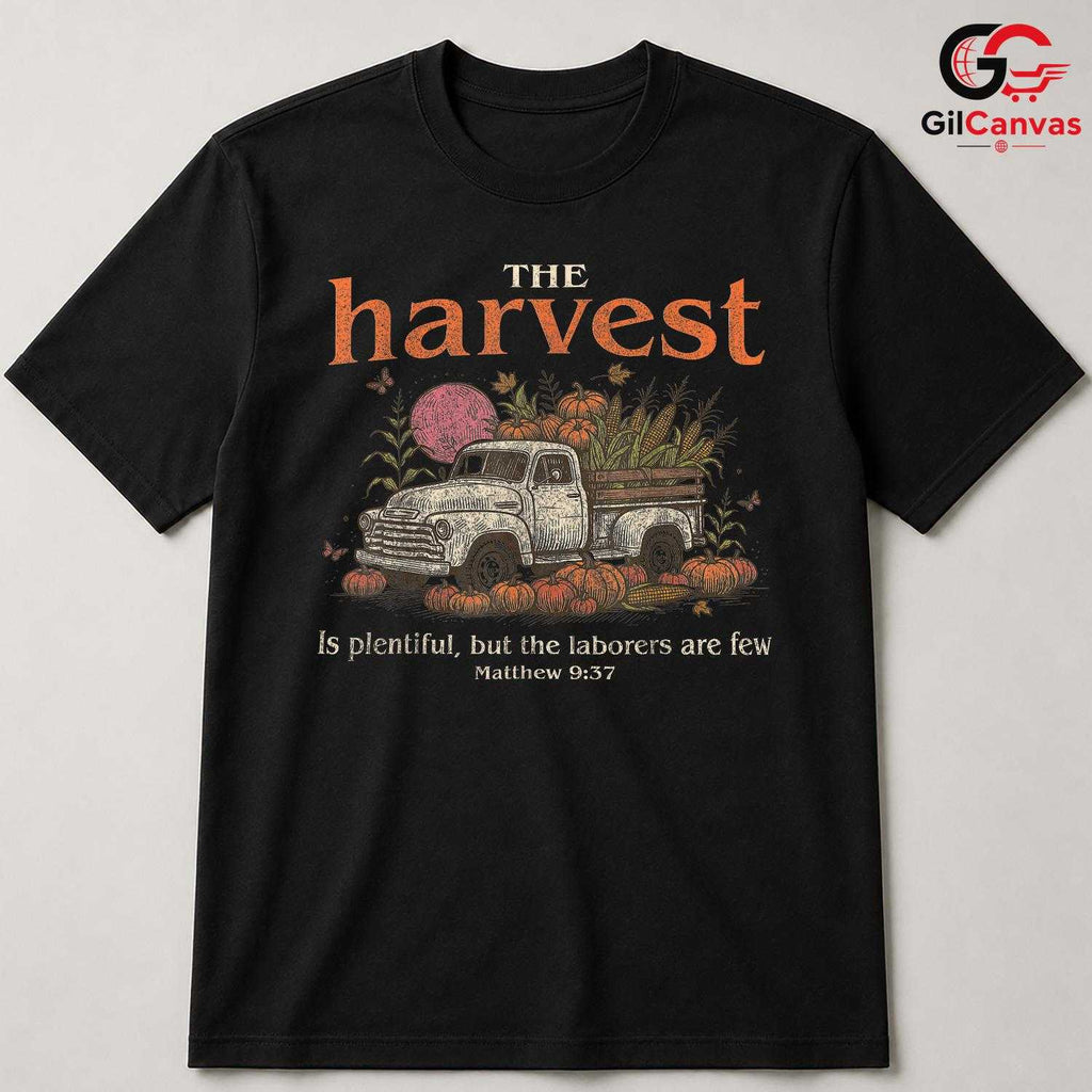 Faith Harvest Truck T-Shirt Unisex Vintage Pumpkin Thanksgiving Autumn Gift