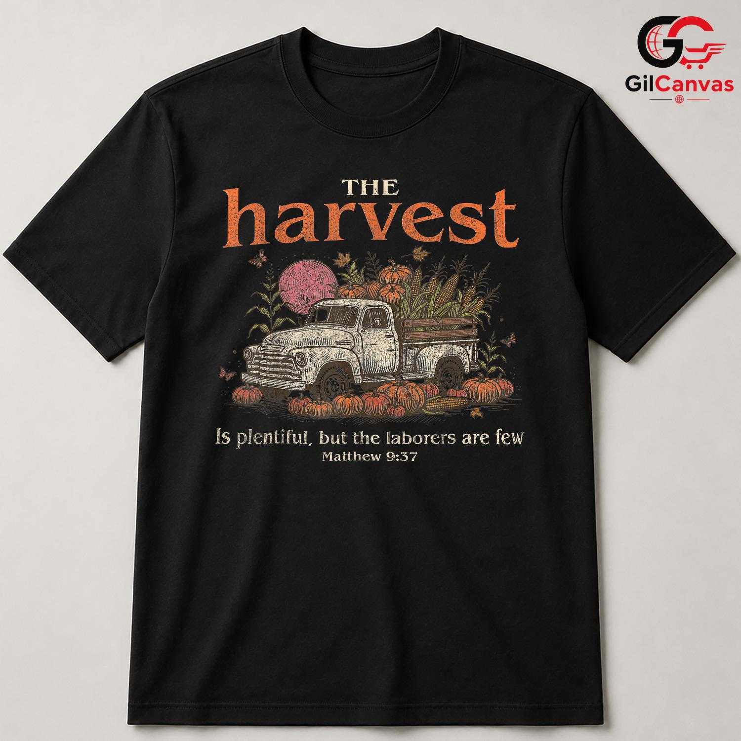 Faith Harvest Truck T-Shirt Unisex Vintage Pumpkin Thanksgiving Autumn Gift