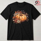 Fall Floral Pumpkin T-Shirt Unisex Perfect Autumn Season Gift Men And Women