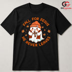 Fall For Jesus Ghost Fall Tee Unisex Cute Halloween Christian Gift For All