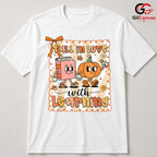 Fall Learning Pumpkin T-Shirt Unisex Cute Book Education Back To School Gift