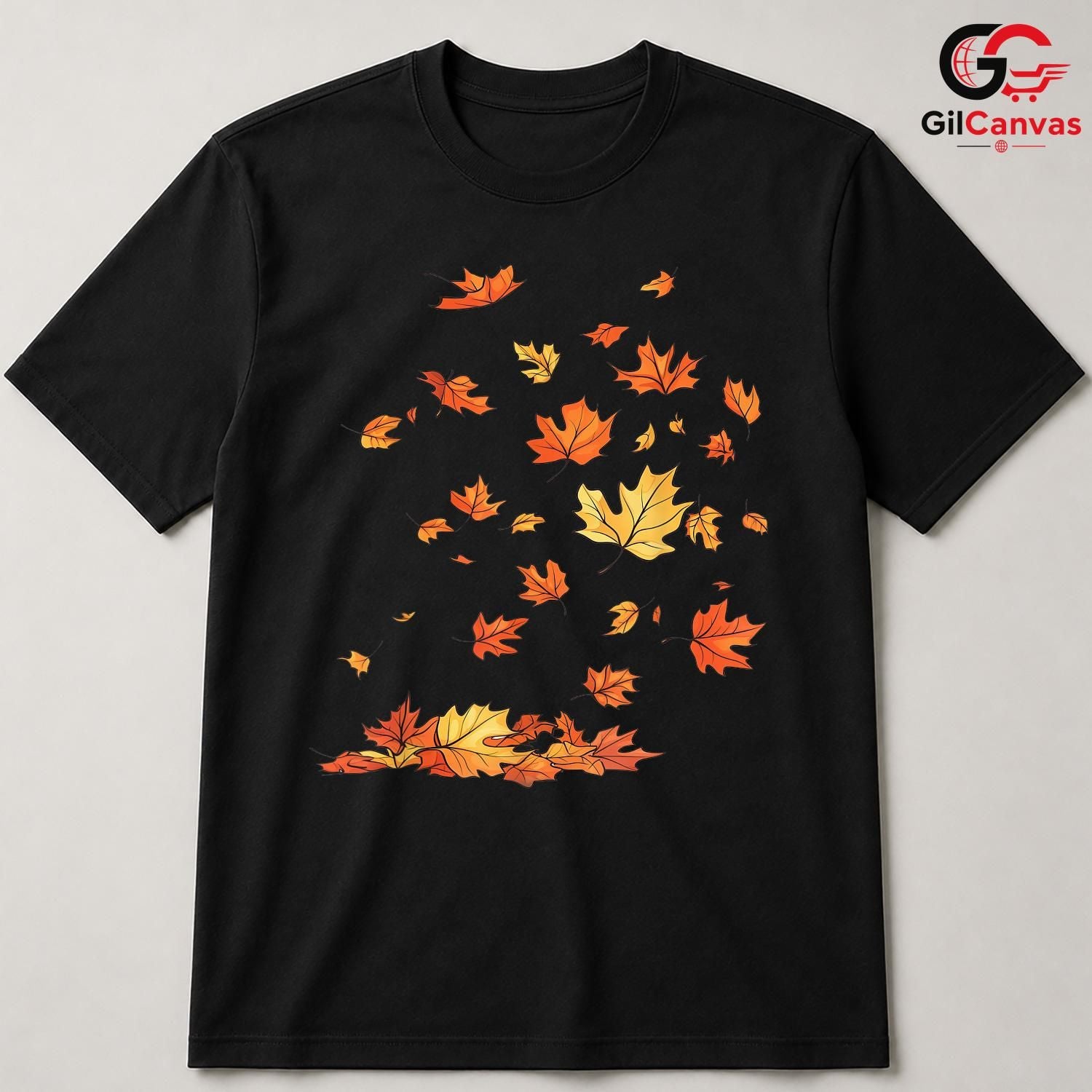 Fall Leaves Autumn Nature Tee Unisex Cozy Celebration Gift For Nature Lover